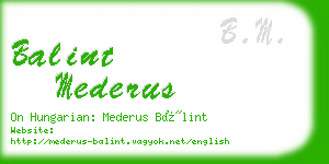 balint mederus business card